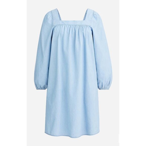 J. CREW Squareneck Chambray Shift Dress, Sz XS - Picture 1 of 10